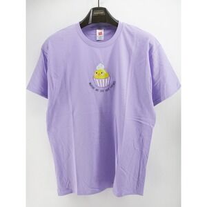 Cupcake Embroidered Shirt Purple Large Hanes